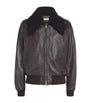 Leather Adaptable Pharos Bomber Jacket UMBER BROWN