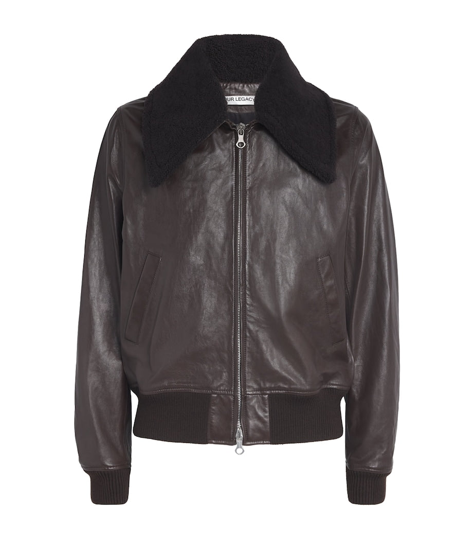 Leather Adaptable Pharos Bomber Jacket UMBER BROWN