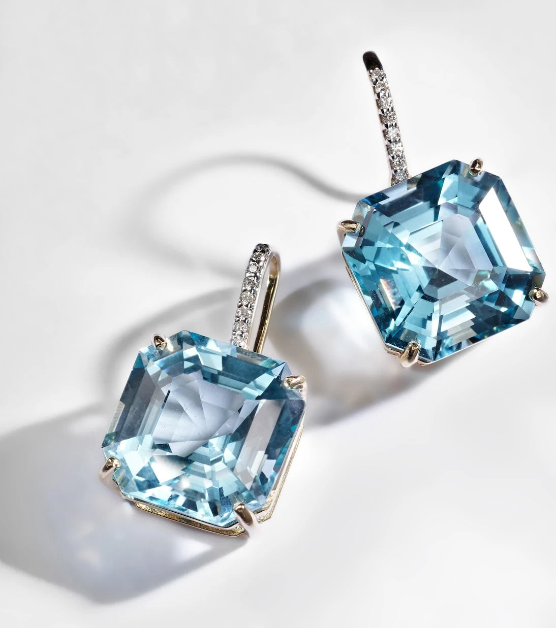 Mateo - 14kt gold earrings with topaz and diamonds