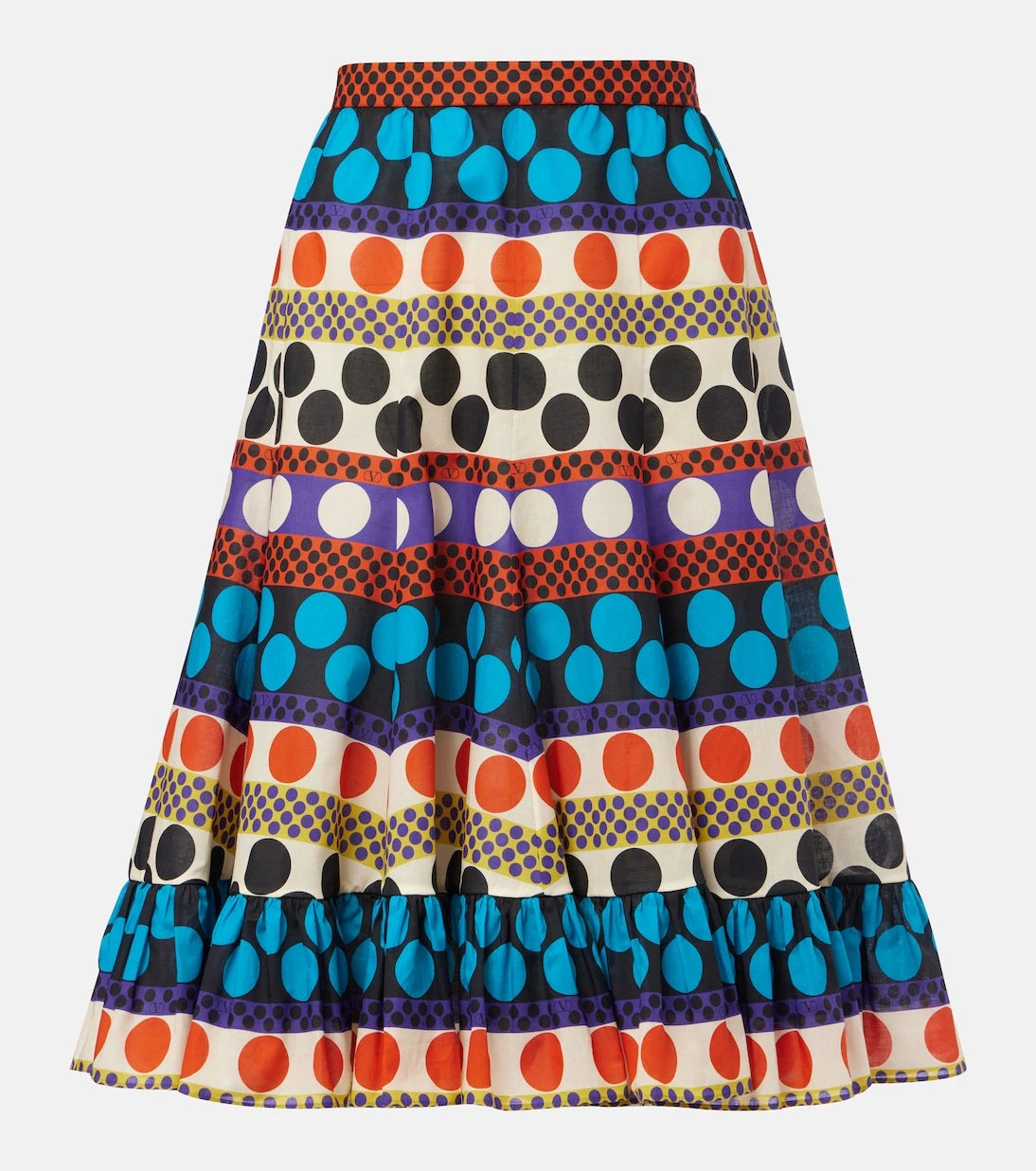 Valentino - Printed cotton midi skirt