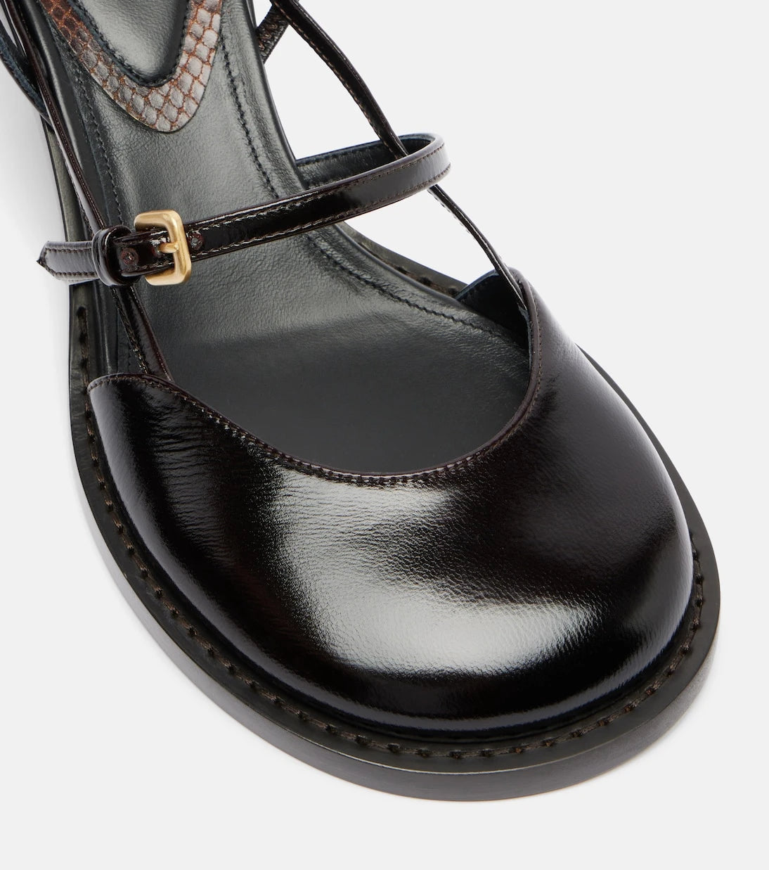 Dries Van Noten - Leather slingback pumps