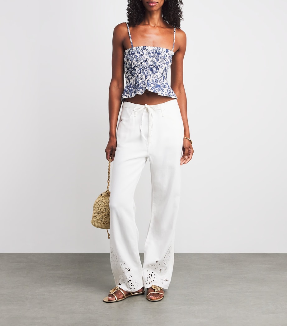 Maje Multi Cotton Printed Crop Top