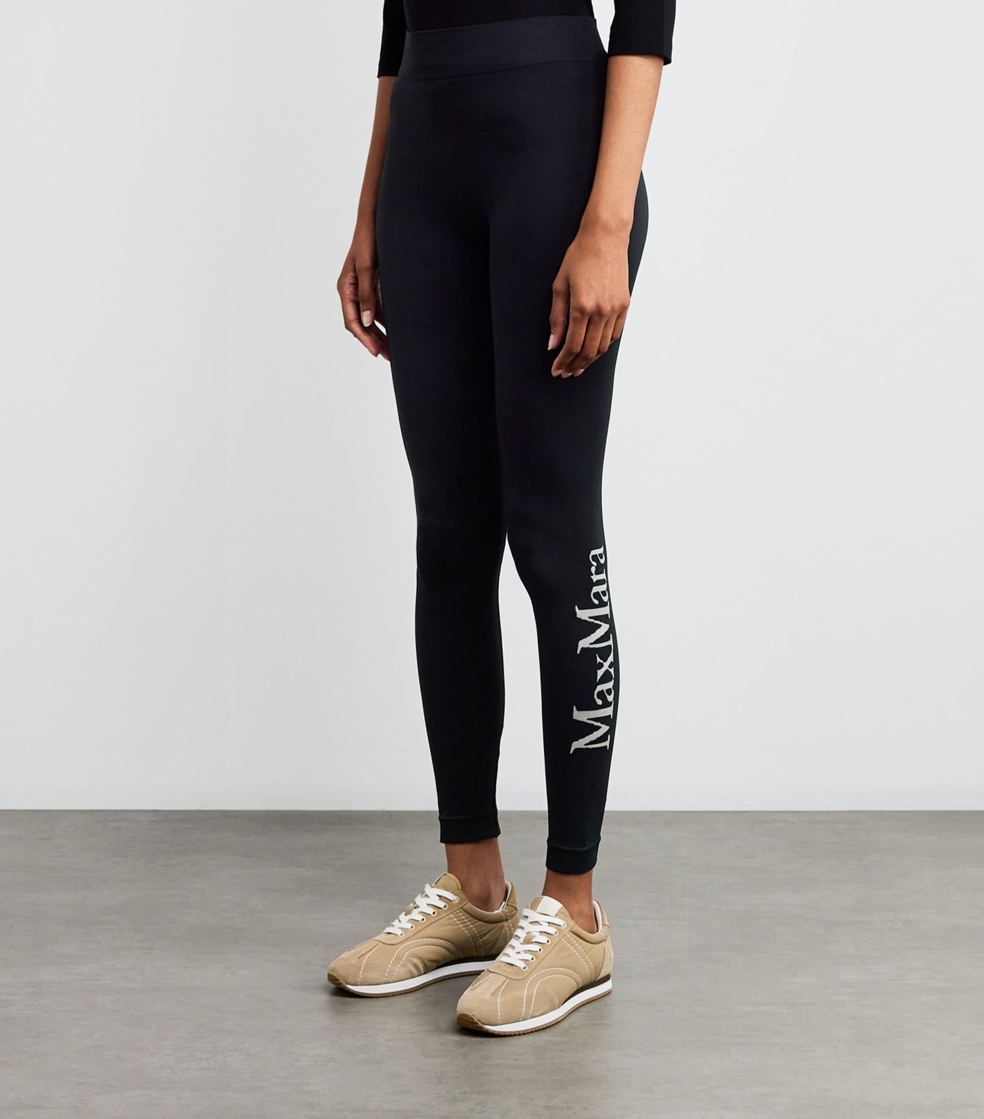 Max Mara Black Logo Leggings