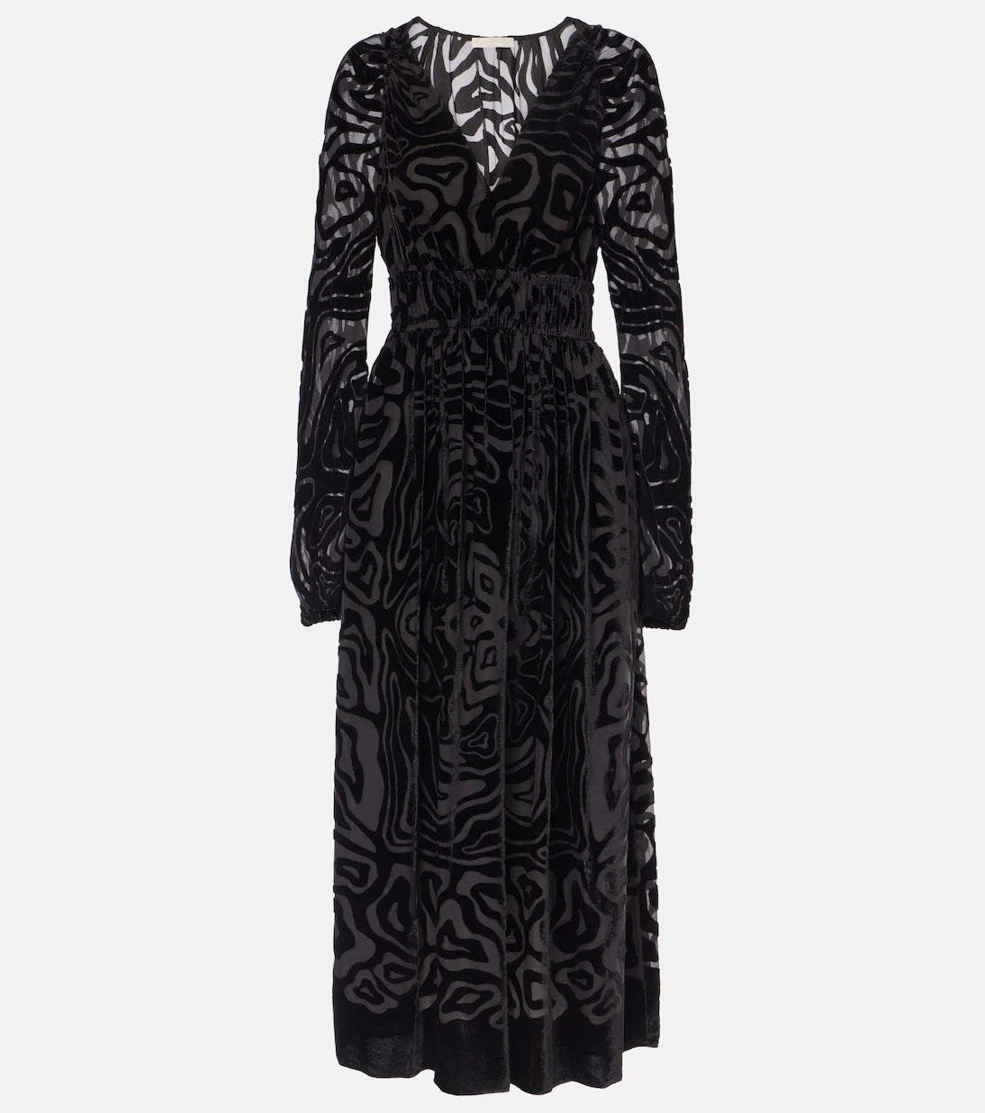 Ulla Johnson - Elora velvet and mesh midi dress
