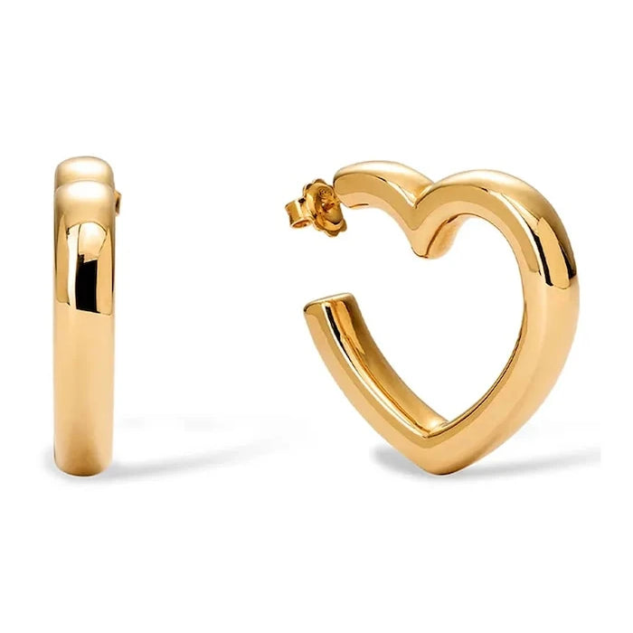 Altın Kaplama Gümüş Kadın HEART MINI Küpeler