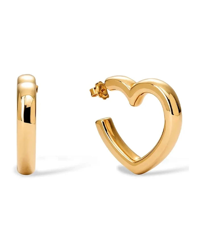 Altın Kaplama Gümüş Kadın HEART MINI Küpeler