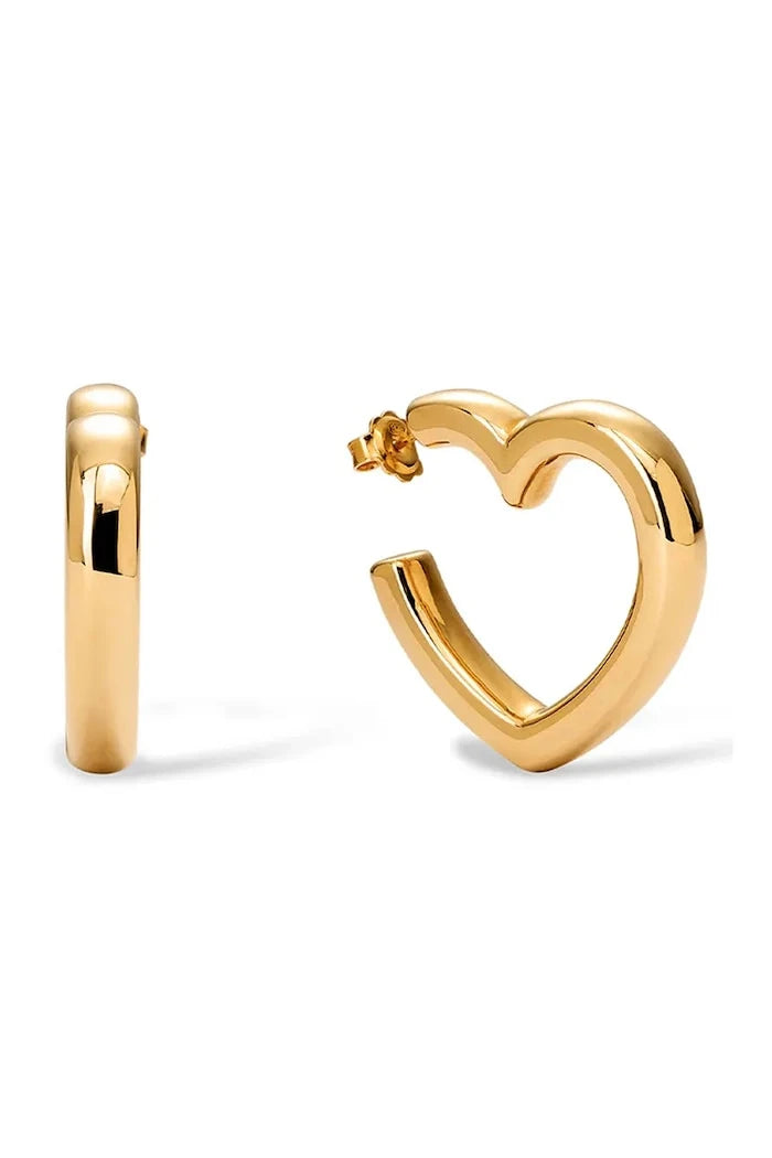 Altın Kaplama Gümüş Kadın HEART MINI Küpeler