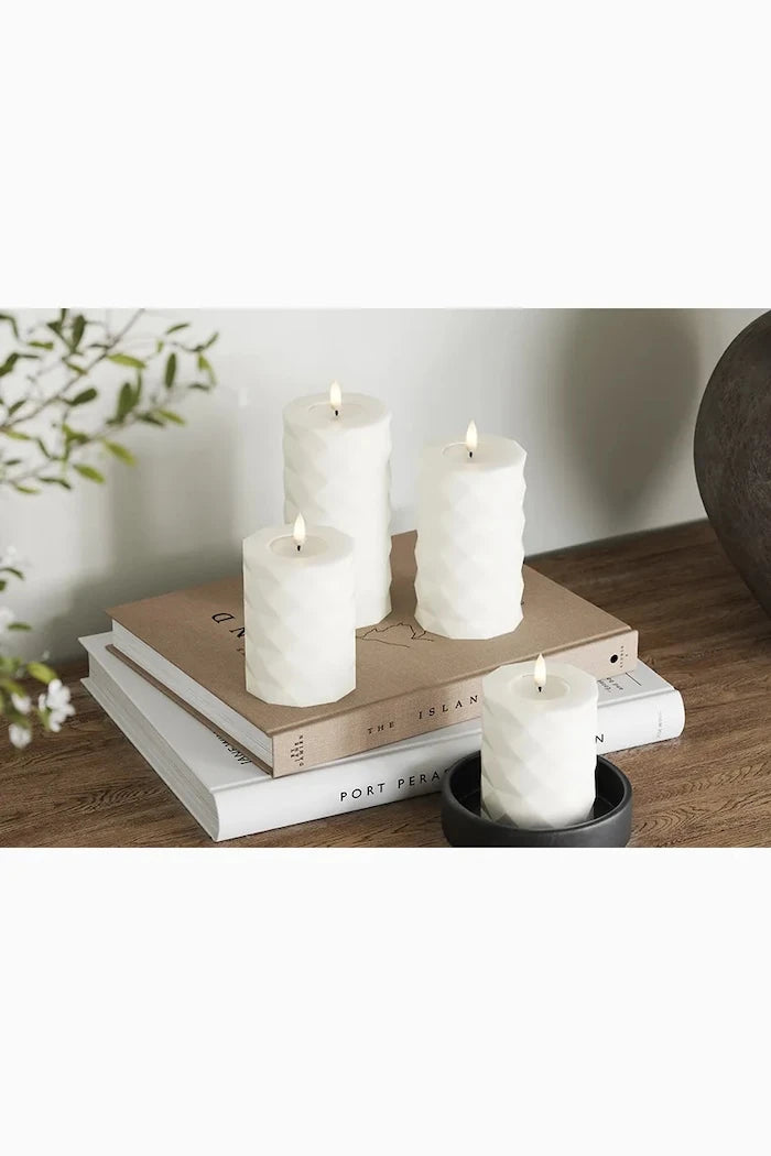 Led Mum Deluxe Homeart Kare Blok Mum 7,5 x 15 cm