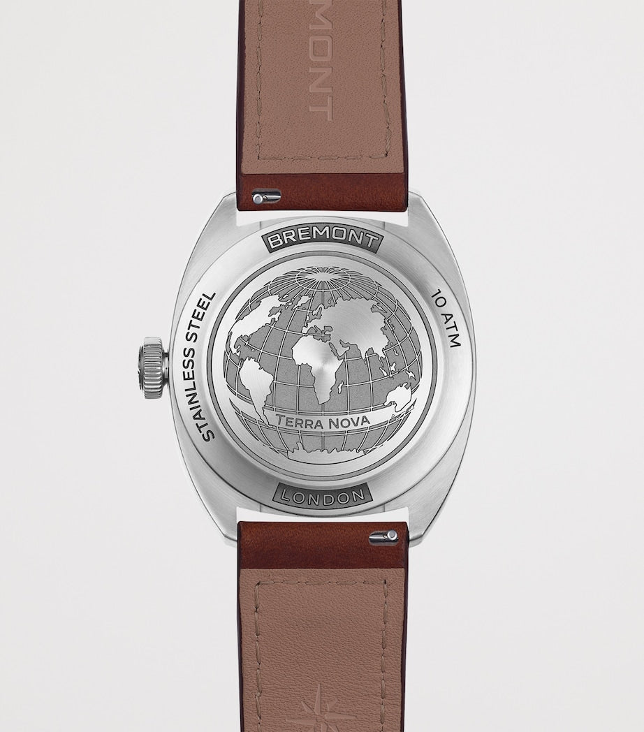Stainless Steel and Leather Terra Nova Field Watch 40.5mm