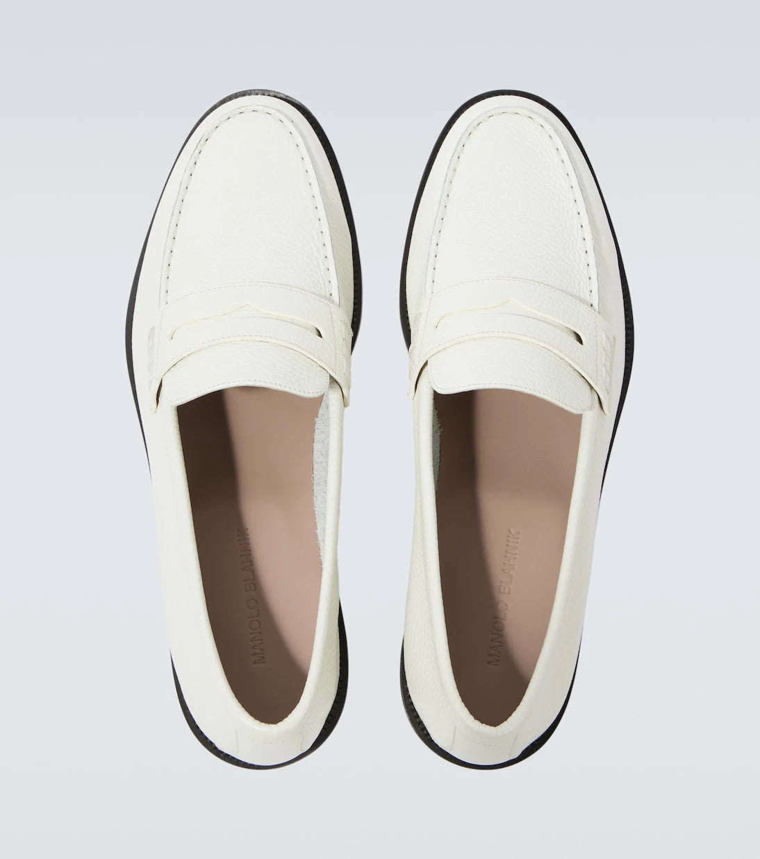 Manolo Blahnik - Perry leather penny loafers