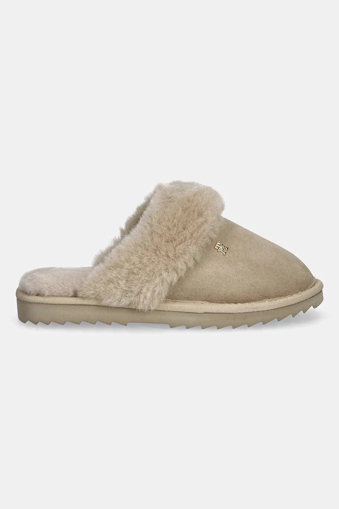 Tommy Hilfiger TH SHEARLING HOUSE SHOE Deri Terlik