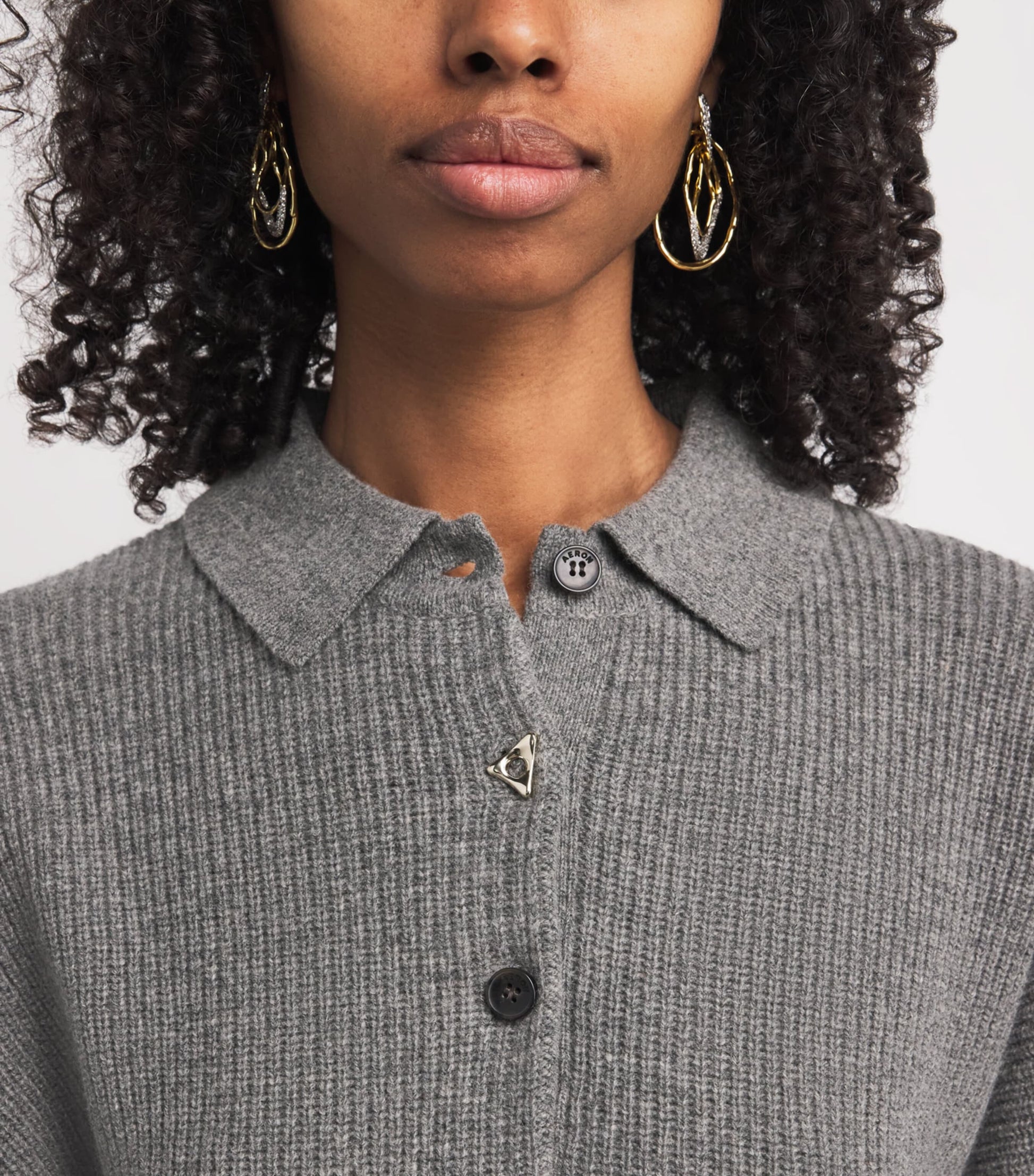 Aeron Grey Wool Desert Polo Mini Dress