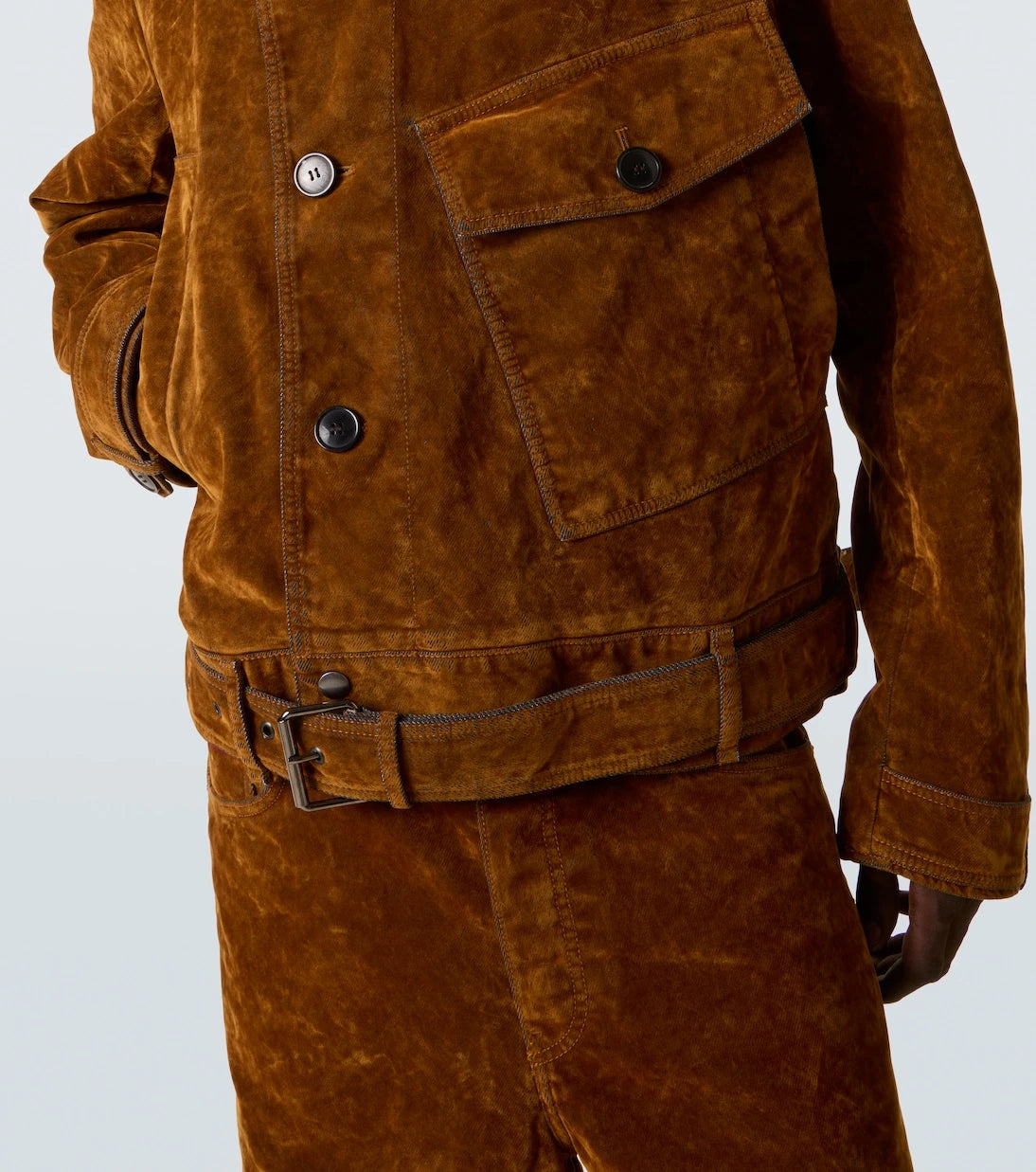 Dries Van Noten - Vassel belted cotton biker jacket