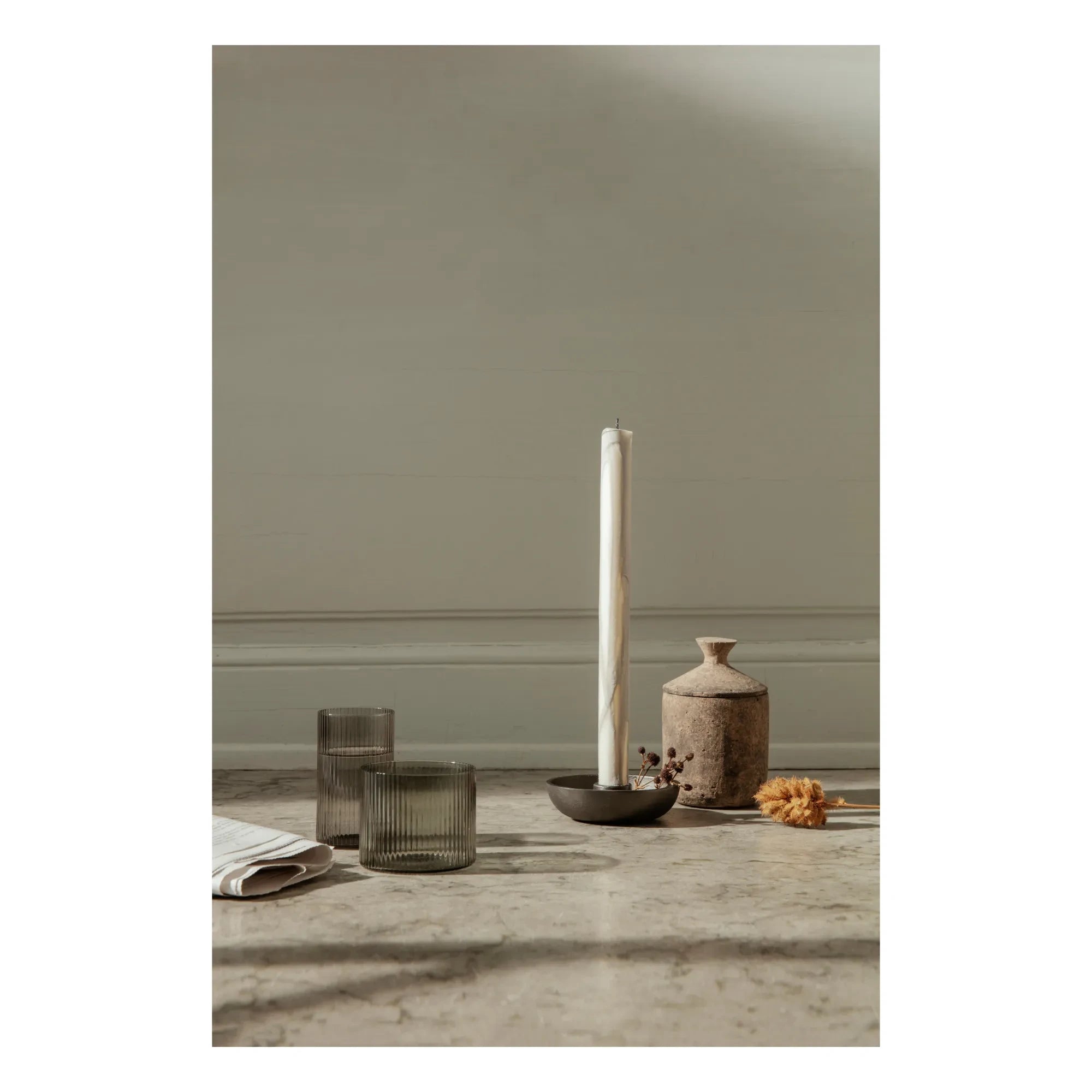 Ferm Living - Bowl Recycled Aluminium Candle Holder | Black