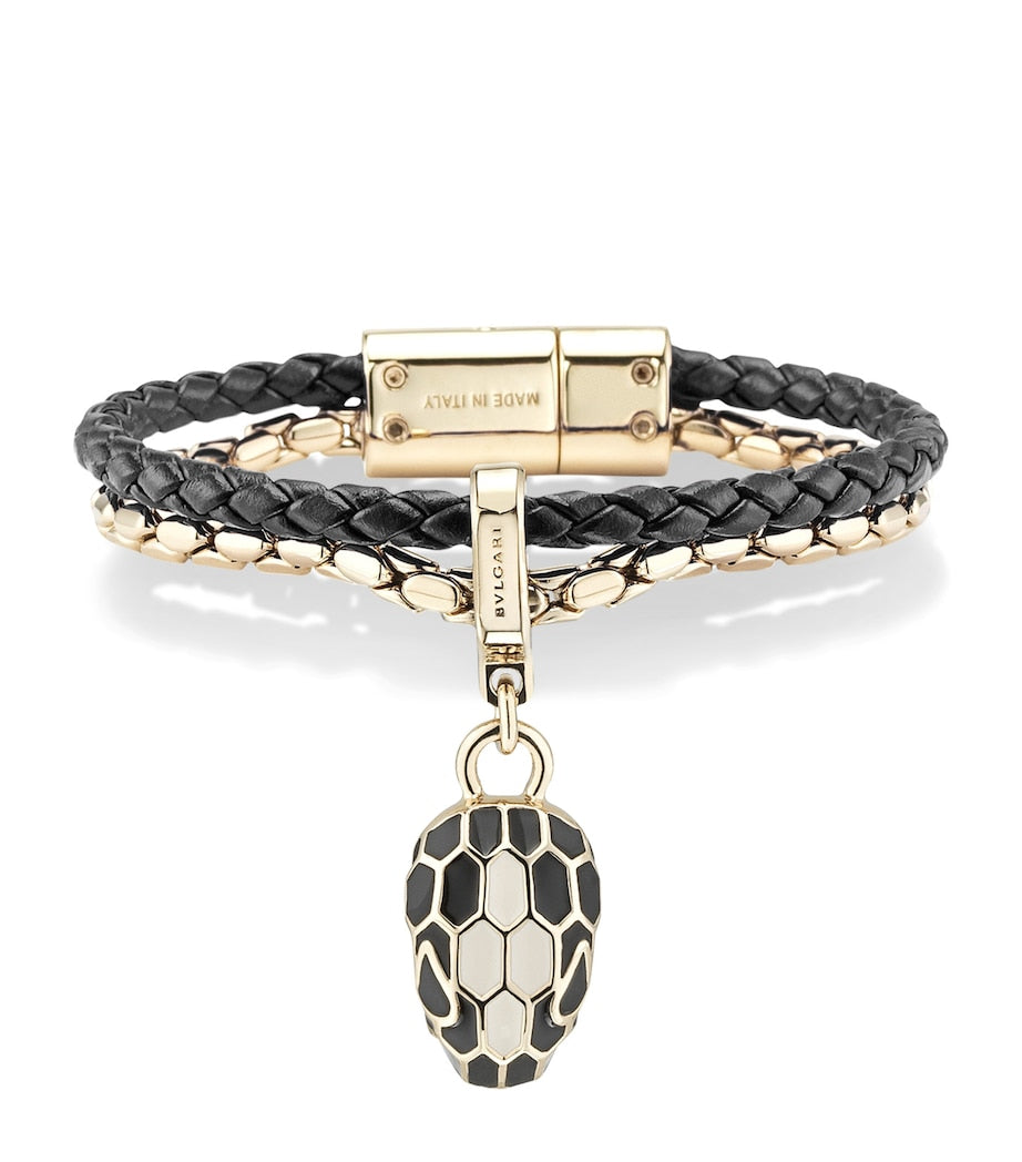 Bvlgari Leather Serpenti Forever Bracelet