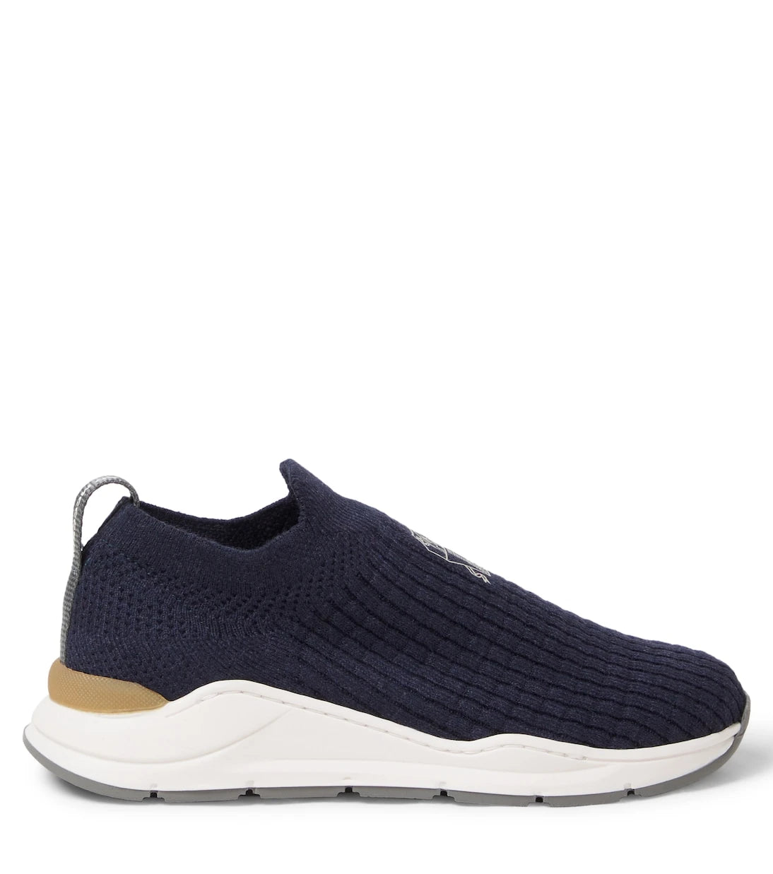 Brunello Cucinelli Kids - Logo knitted slip-on sneakers