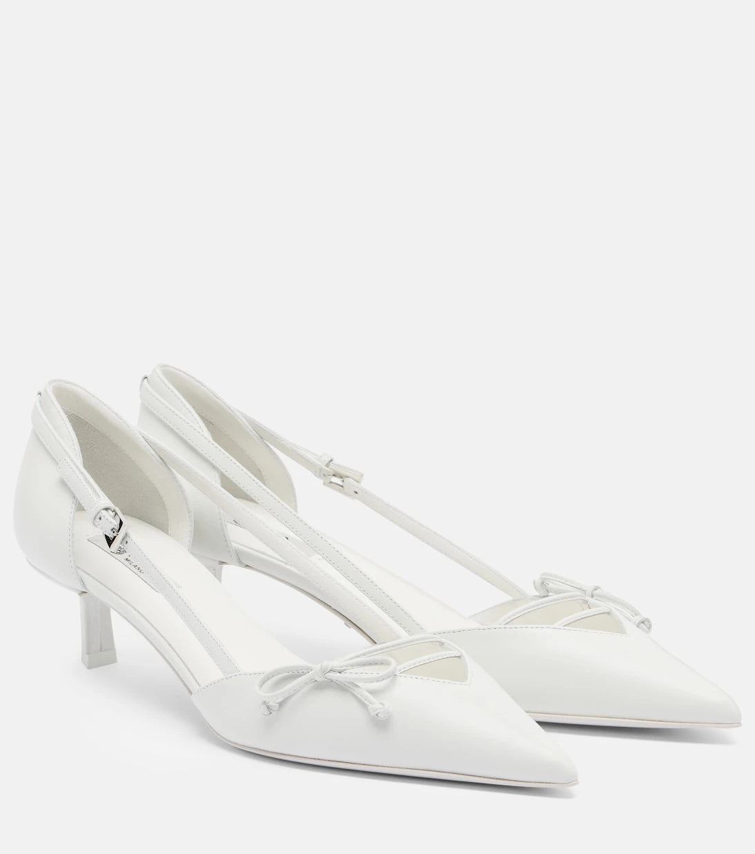 Prada - Bow-detail leather pumps