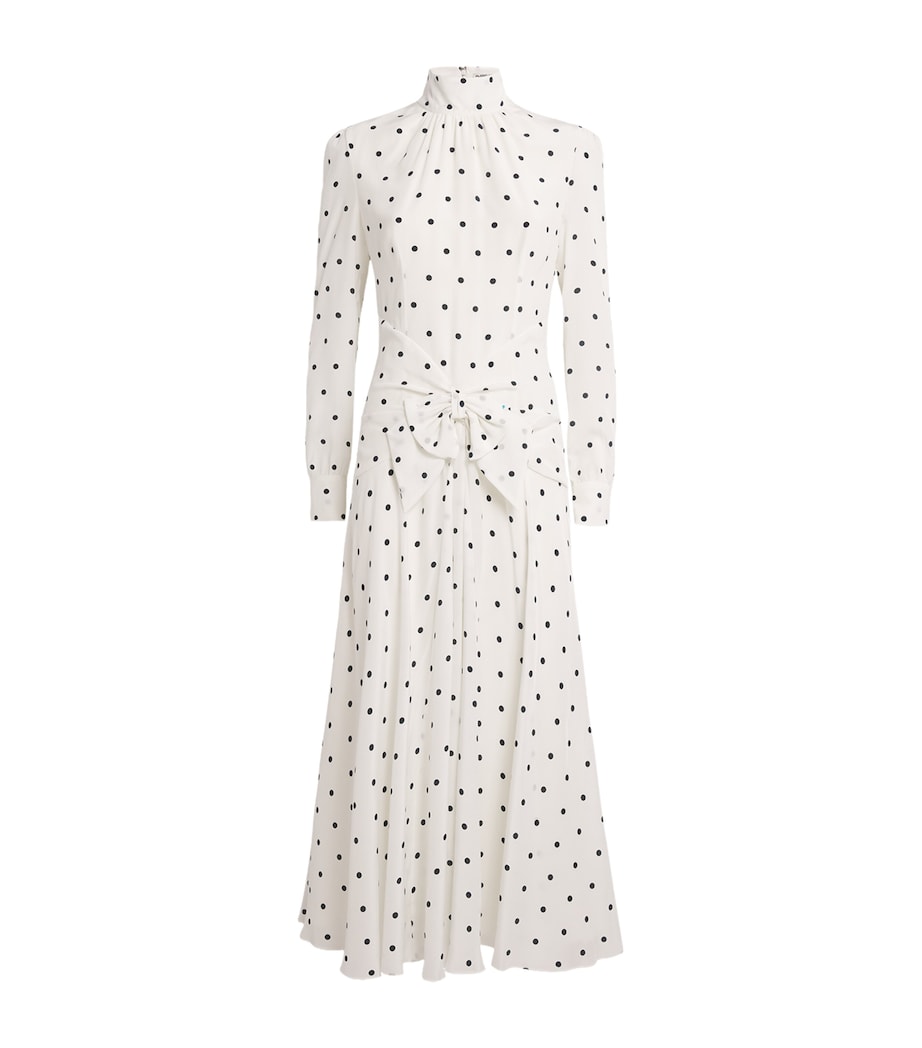 Silk High-Neck Midi Dress