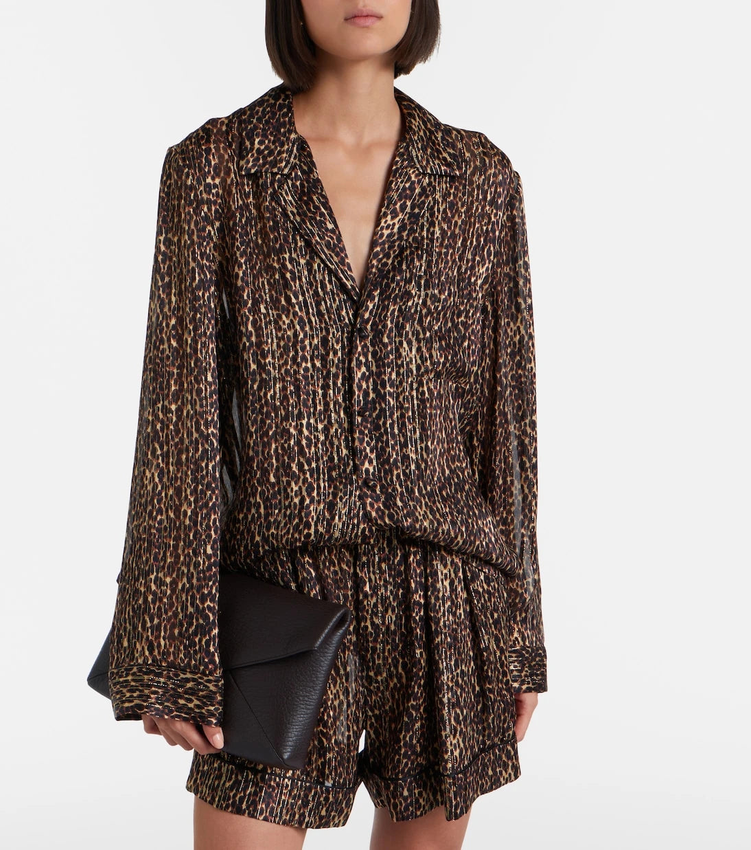Saint Laurent - Leopard-print silk blouse