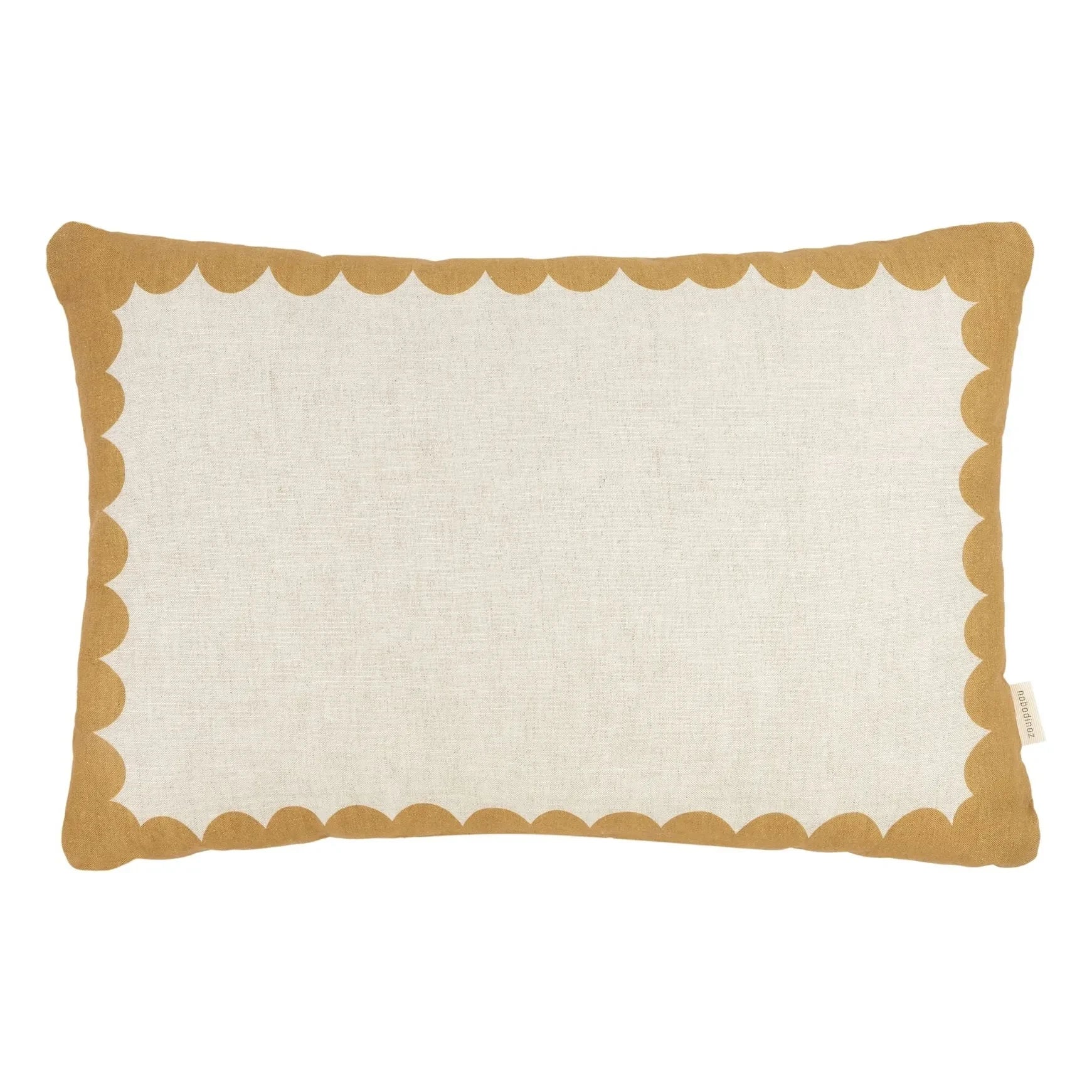 Nobodinoz - Vibes rectangular cushion - French linen | Mustard