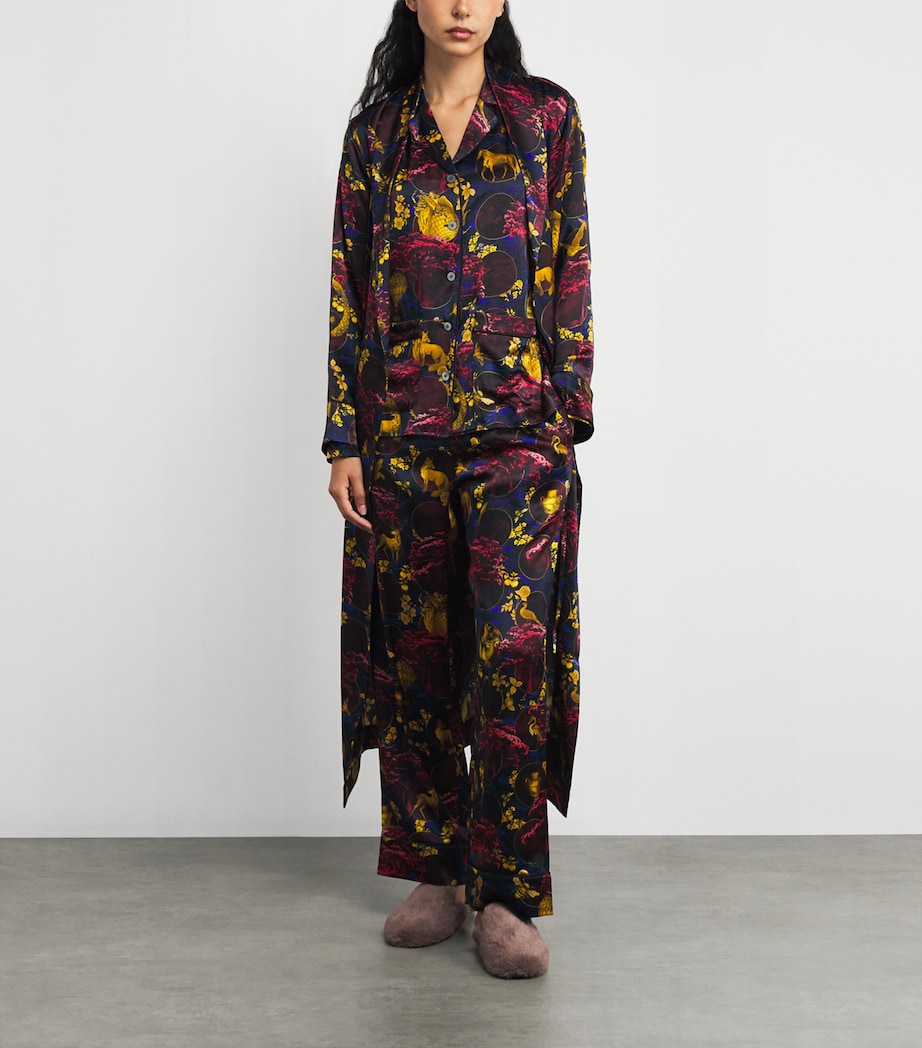 Harrods Multi Silk Toile Night Robe