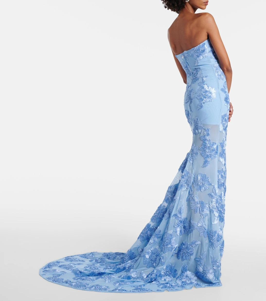 Rotate - Alberty floral-appliqué mesh gown