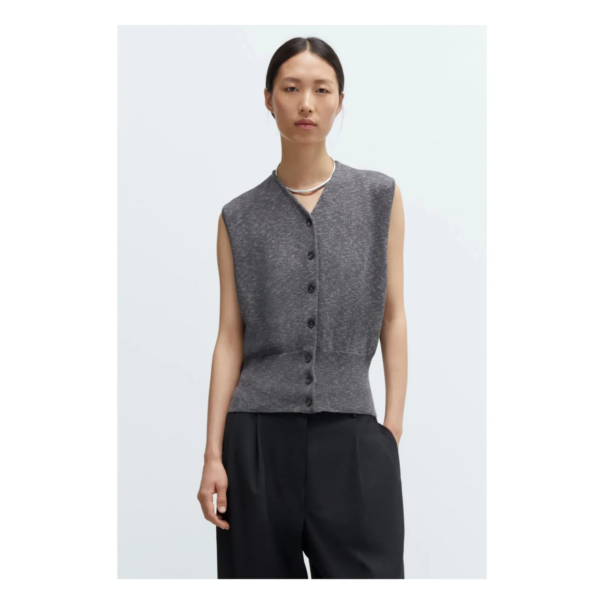 Cordera - Cotton Sleeveless Vest | Grey