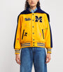 MOTHER Yellow The Split Hood Team Spirit Bomber Jacket