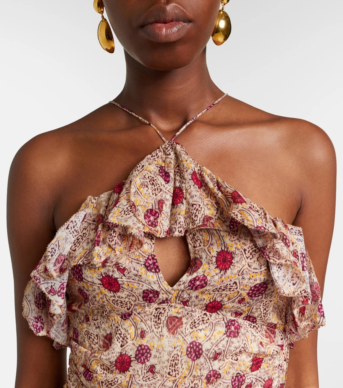 Marant Etoile - Dijimia printed ruffled cotton top