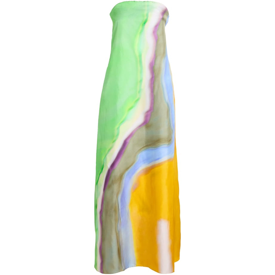 Multi Silk Bandeau Aura Maxi Dress