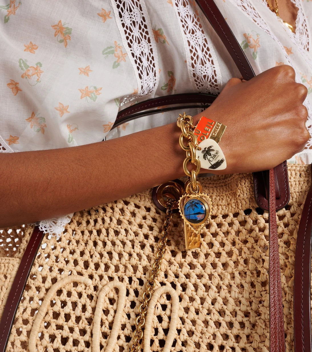 Chloé - Postcards embellished necklace