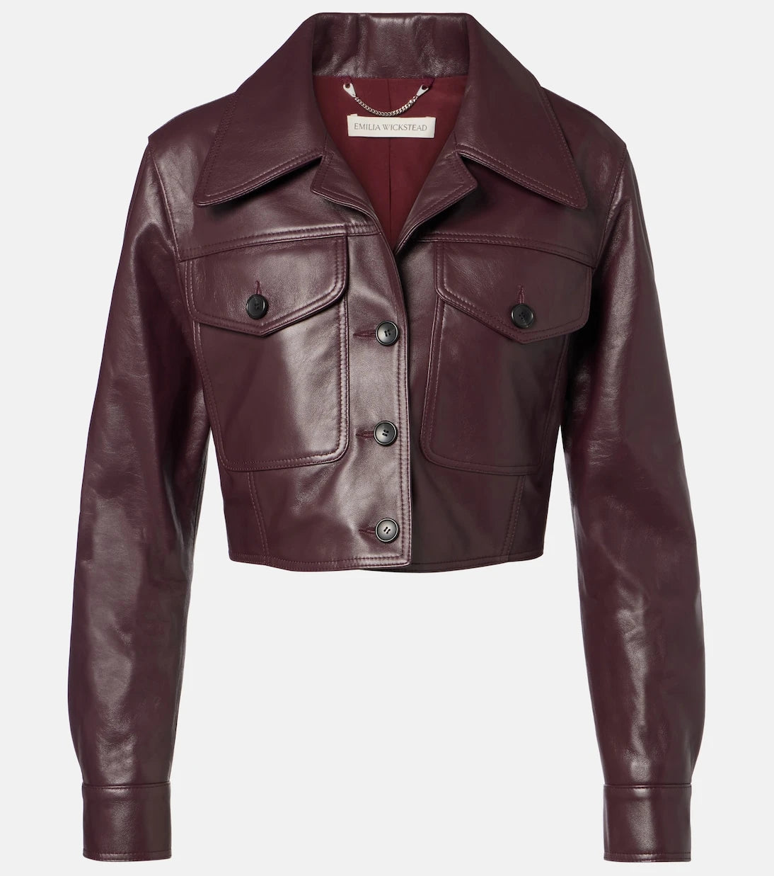 Emilia Wickstead - Nics cropped leather jacket