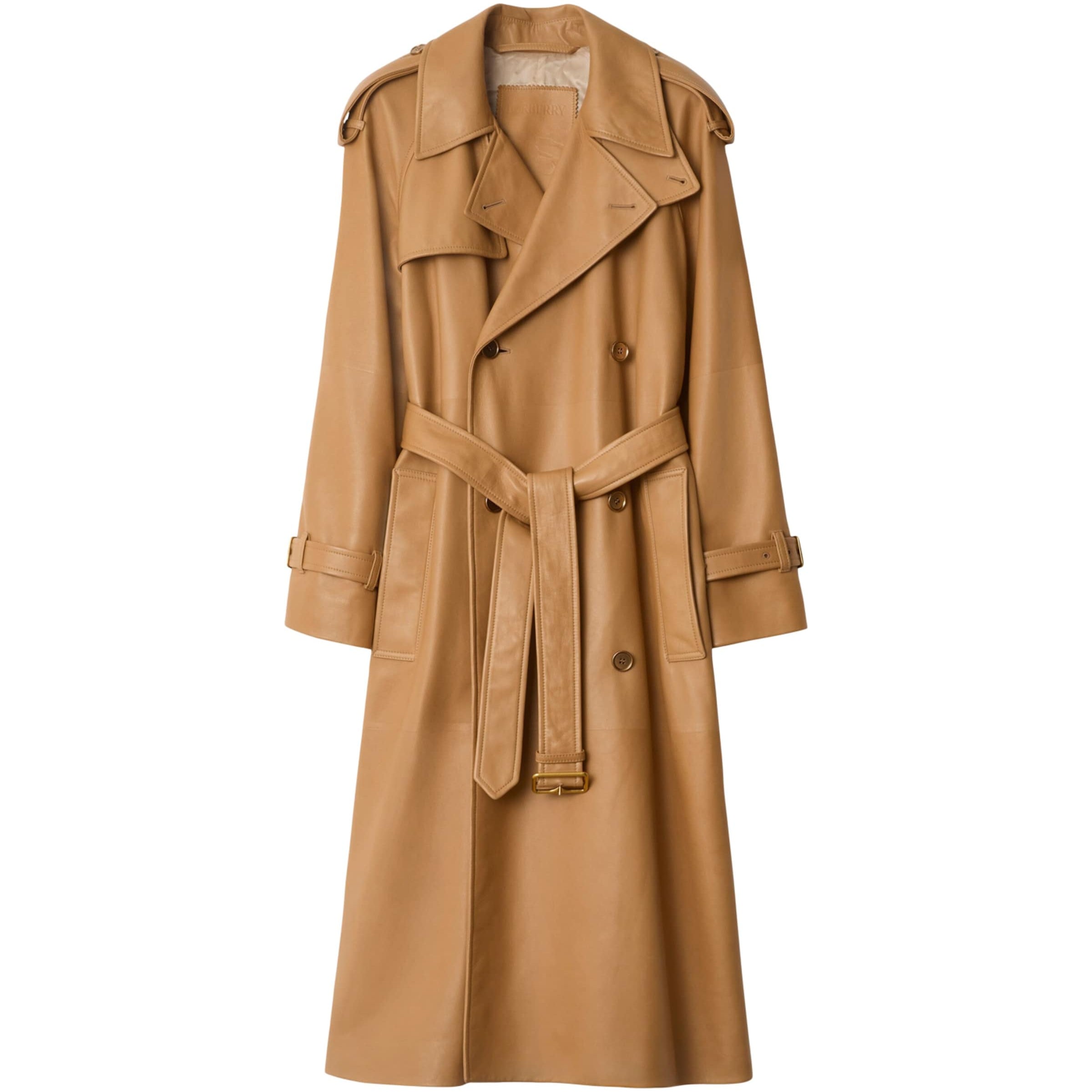 Plongé Leather Castelford Long Trench Coat