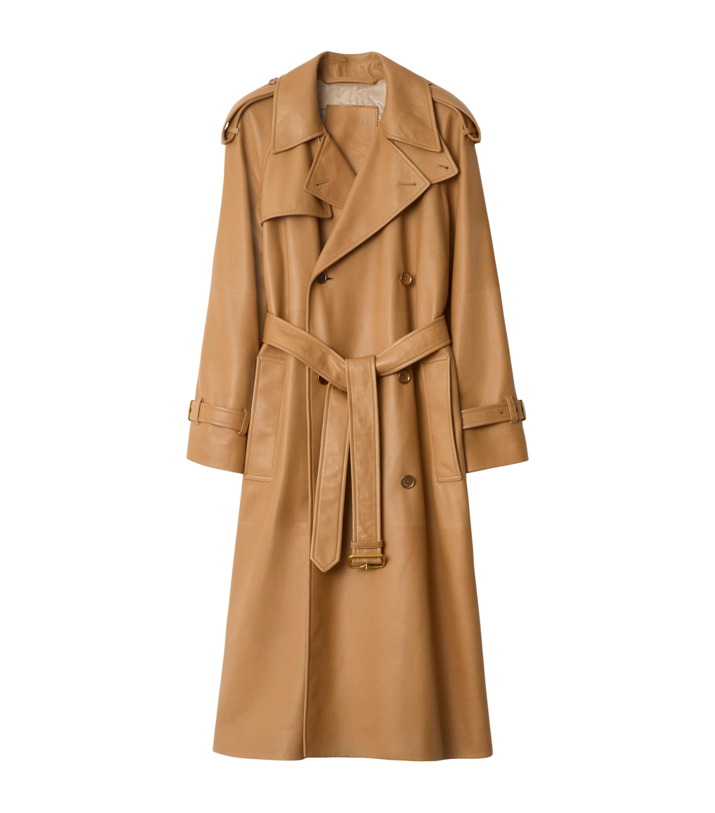 Plongé Leather Castelford Long Trench Coat