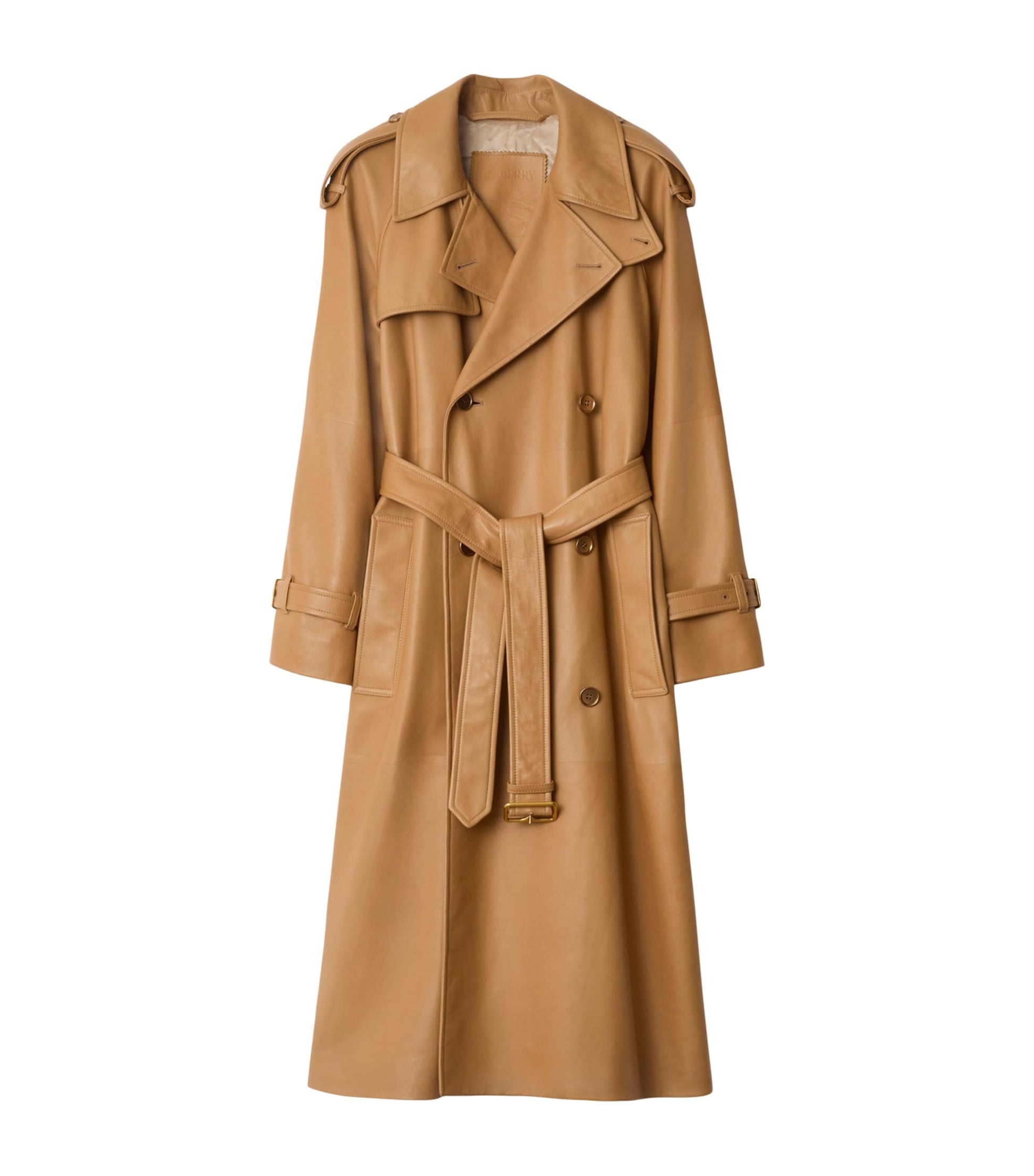 Plongé Leather Castelford Long Trench Coat
