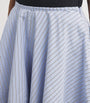 Blue Organic Cotton Stripe Mini Skirt