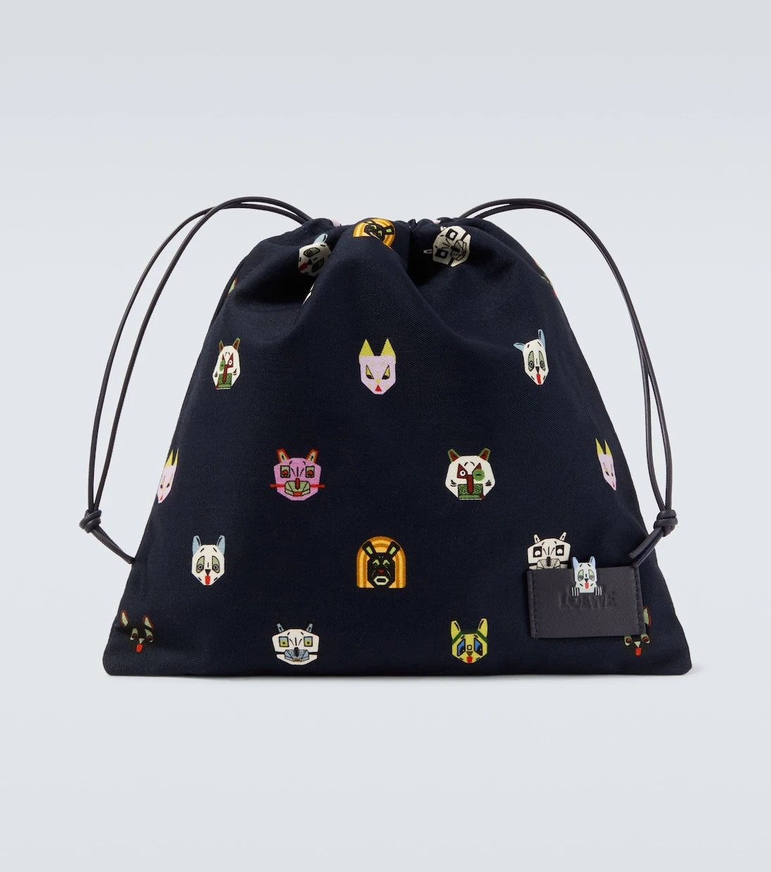 Loewe - x Louis Wain leather-trimmed cotton pouch
