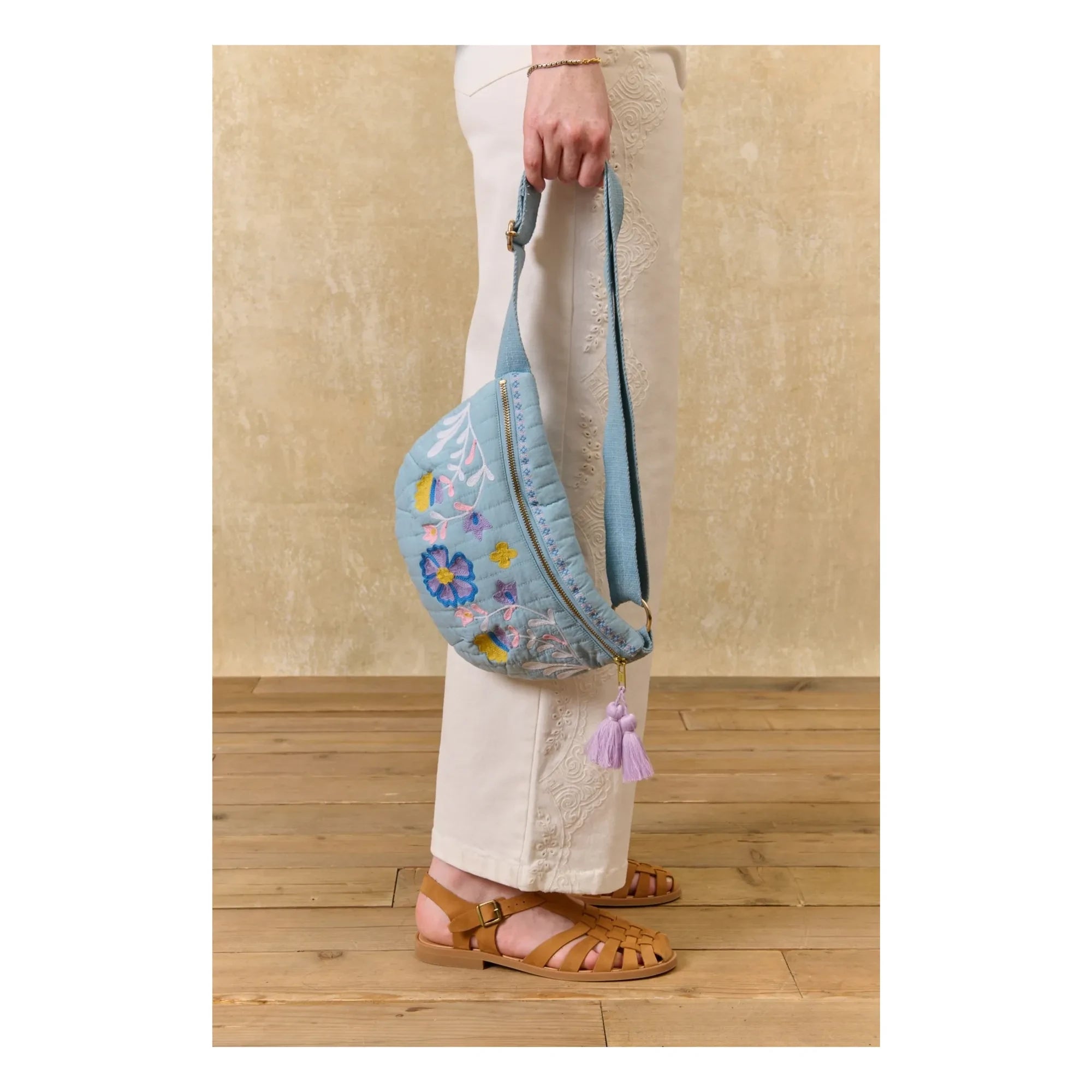 Louise Misha - Sac Banane Gaby Coton | Light blue