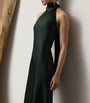 Green Satin Halterneck Dress