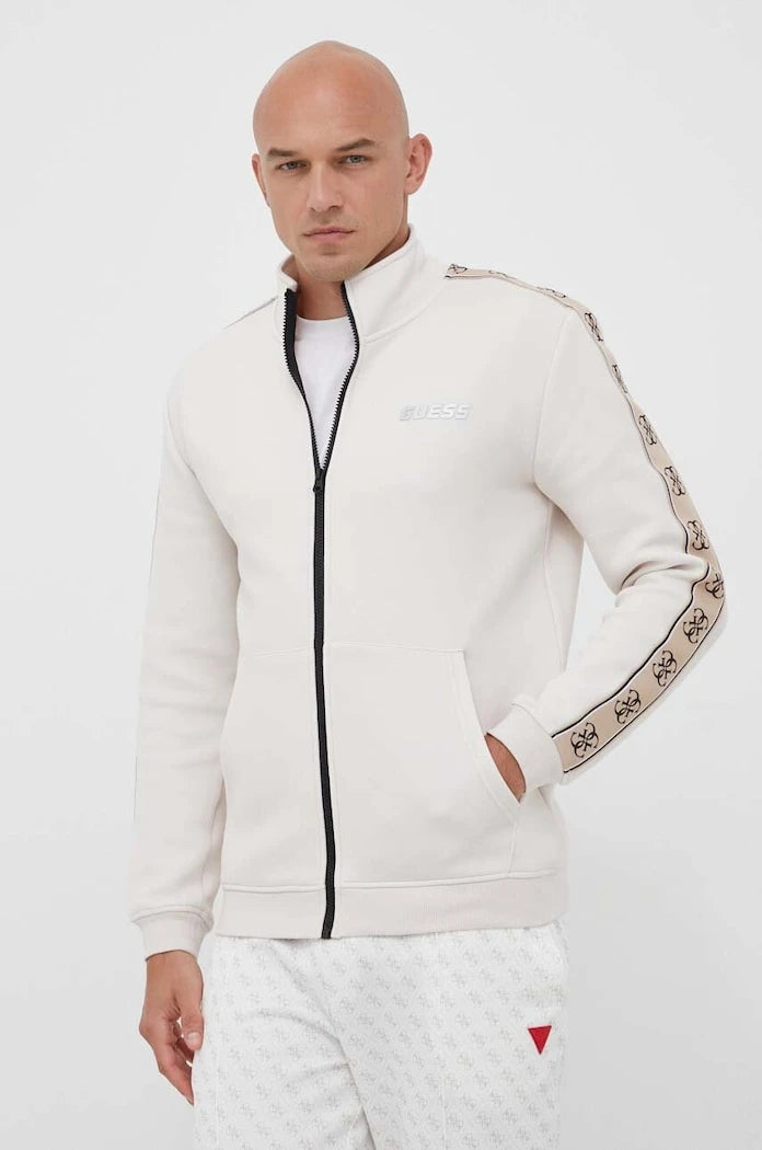 Guess pamuklu fermuarlı erkek sweatshirt MICKEY