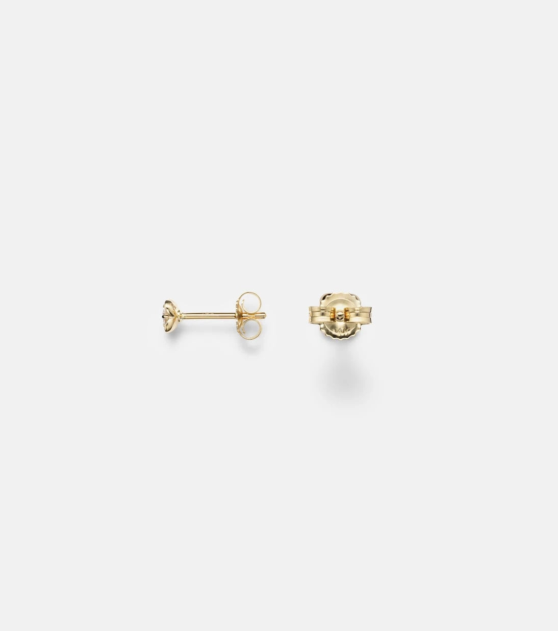 Stone and Strand - Clover Mini 14kt gold earrings with diamonds