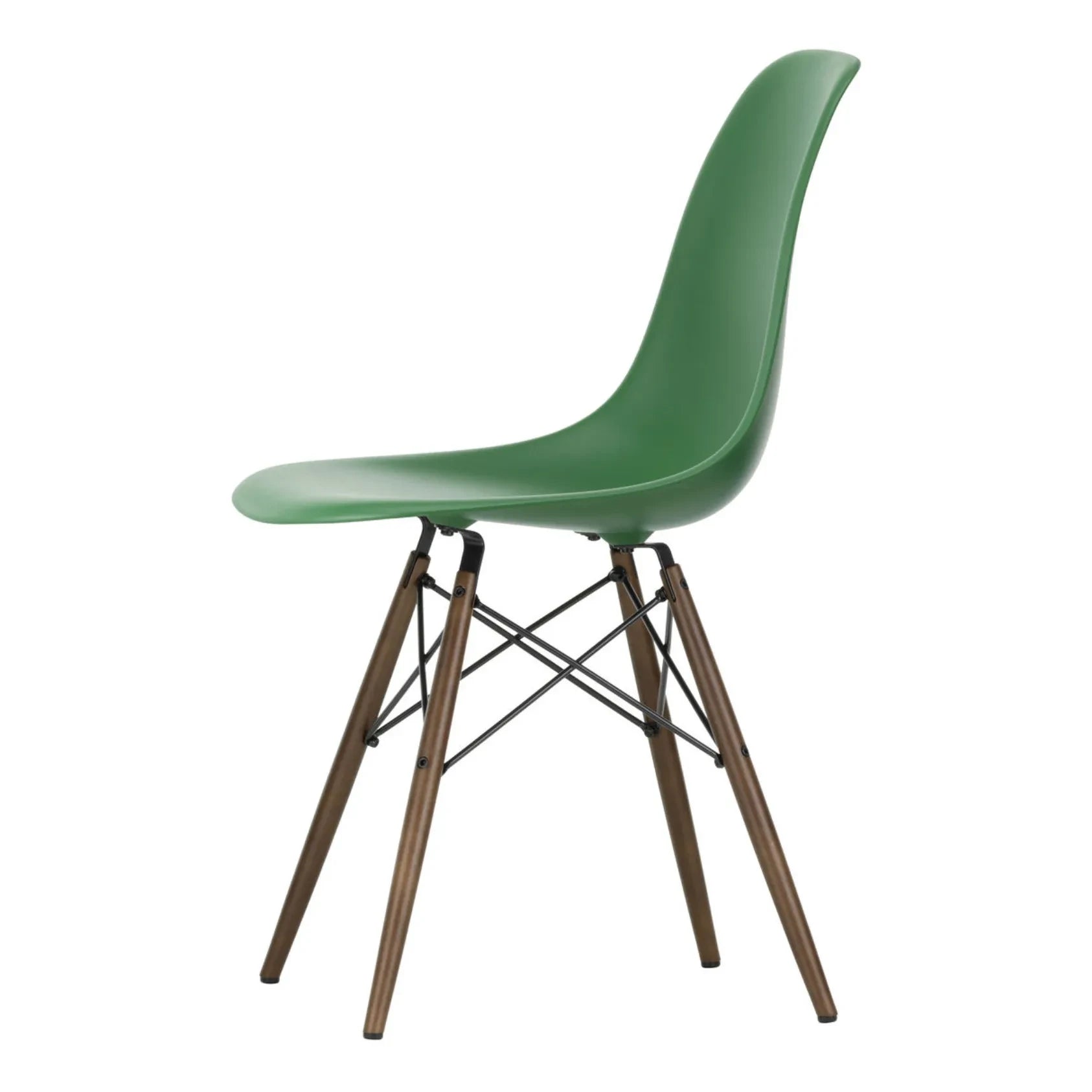 Vitra - DSW plastic chair - maple base - Charles &amp; Ray Eames | Emerald green