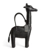 Black Leather Giraffe Top-Handle Bag