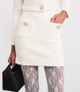 Self-Portrait Ivory Bouclé Embellished Mini Skirt