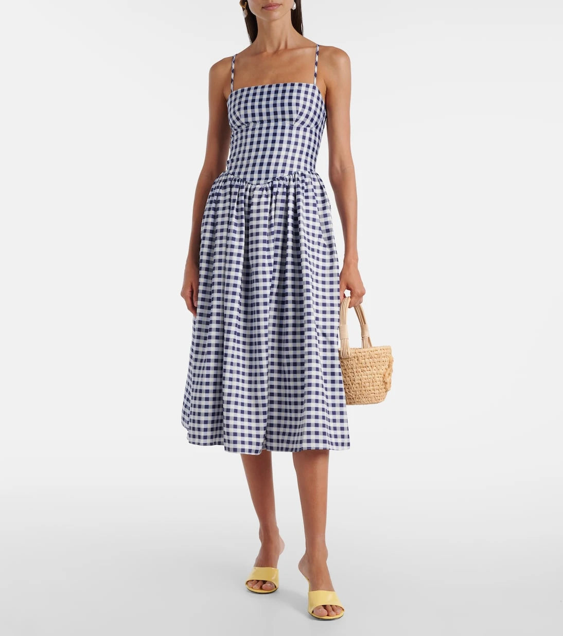 Self-Portrait - Gingham midi dress