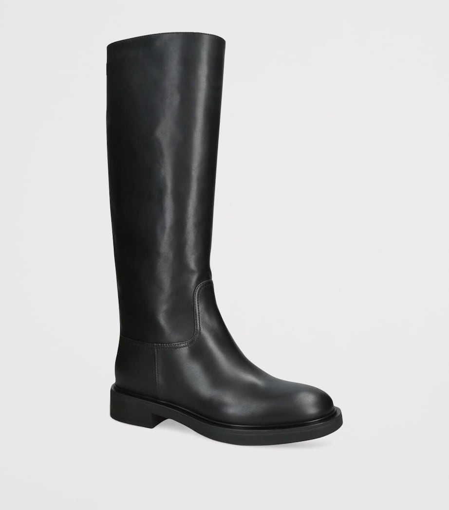 Gianvito Rossi Black Leather Ascott Knee-High Boots