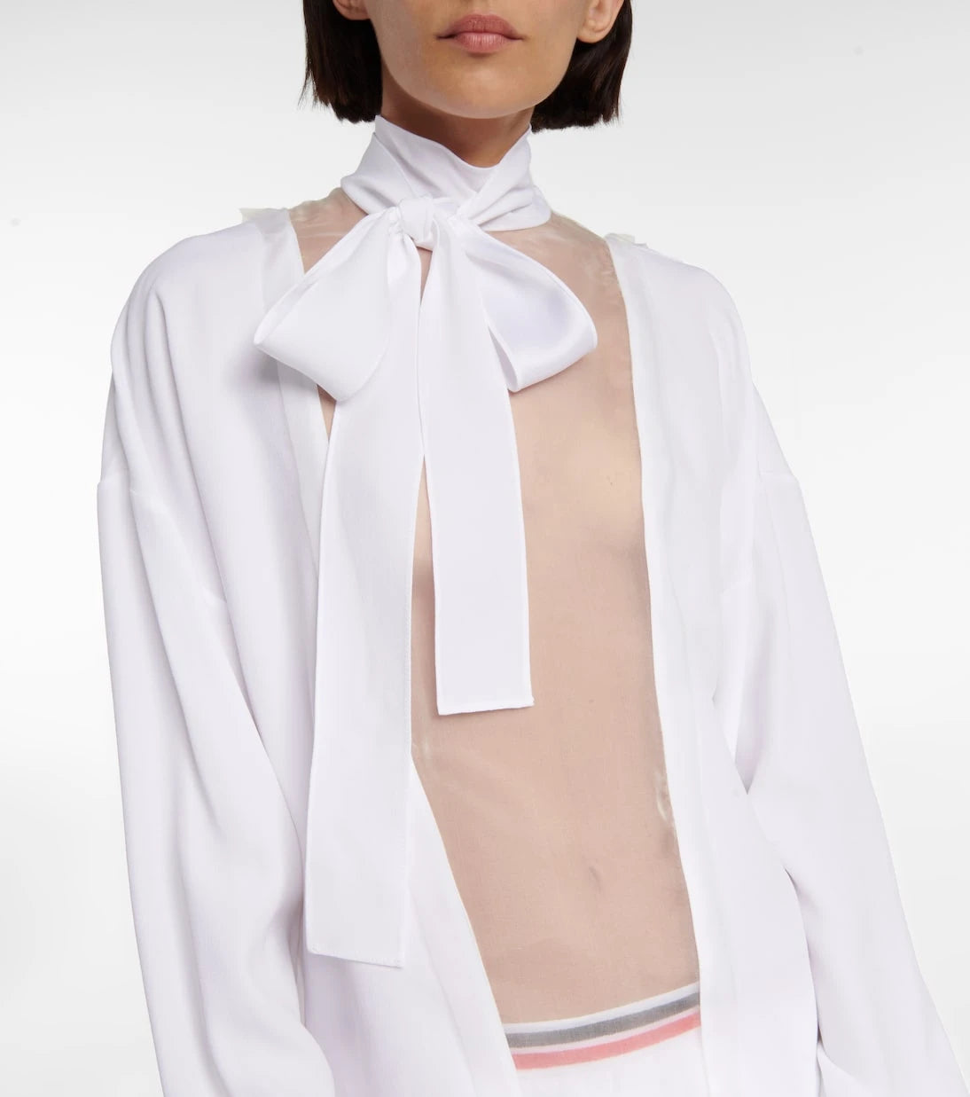 Miu Miu - Sablé tie-neck blouse