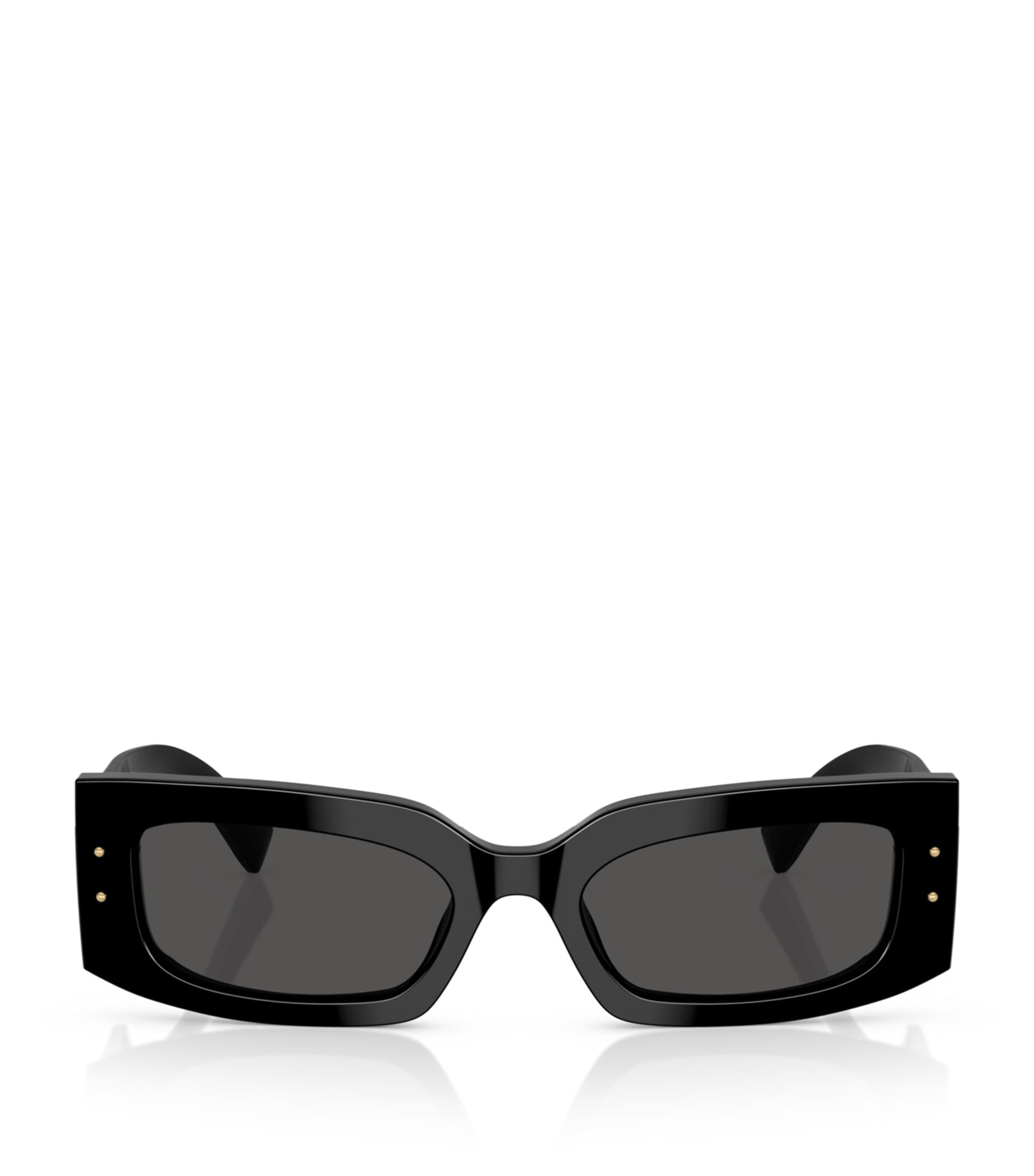 Black Acetate Rectangular Sunglasses