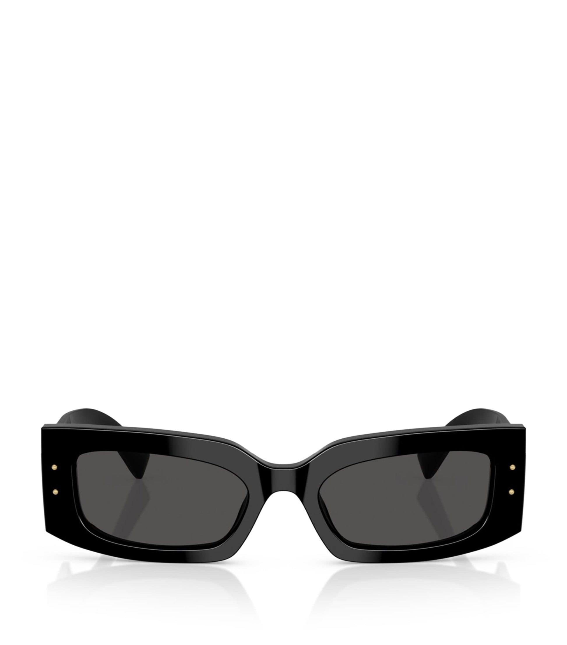 Black Acetate Rectangular Sunglasses