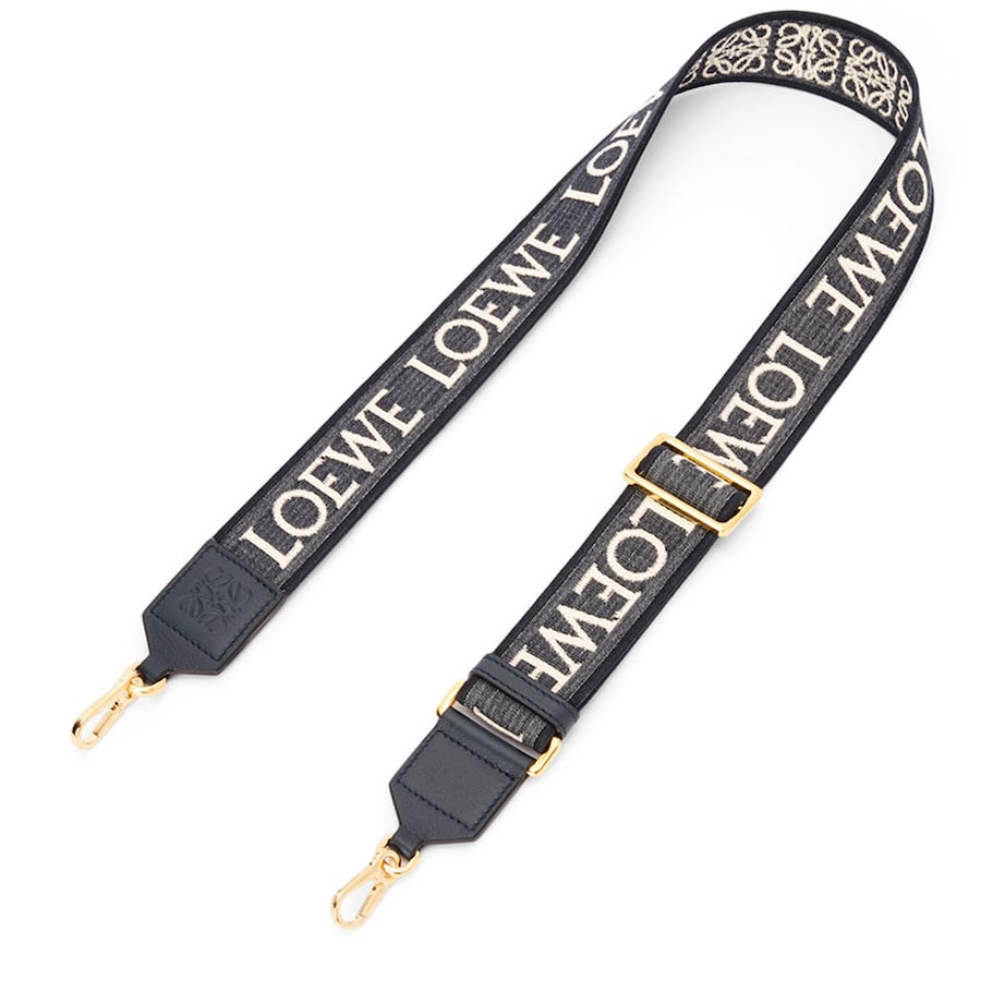 LOEWE Navy Jacquard Anagram Logo Strap